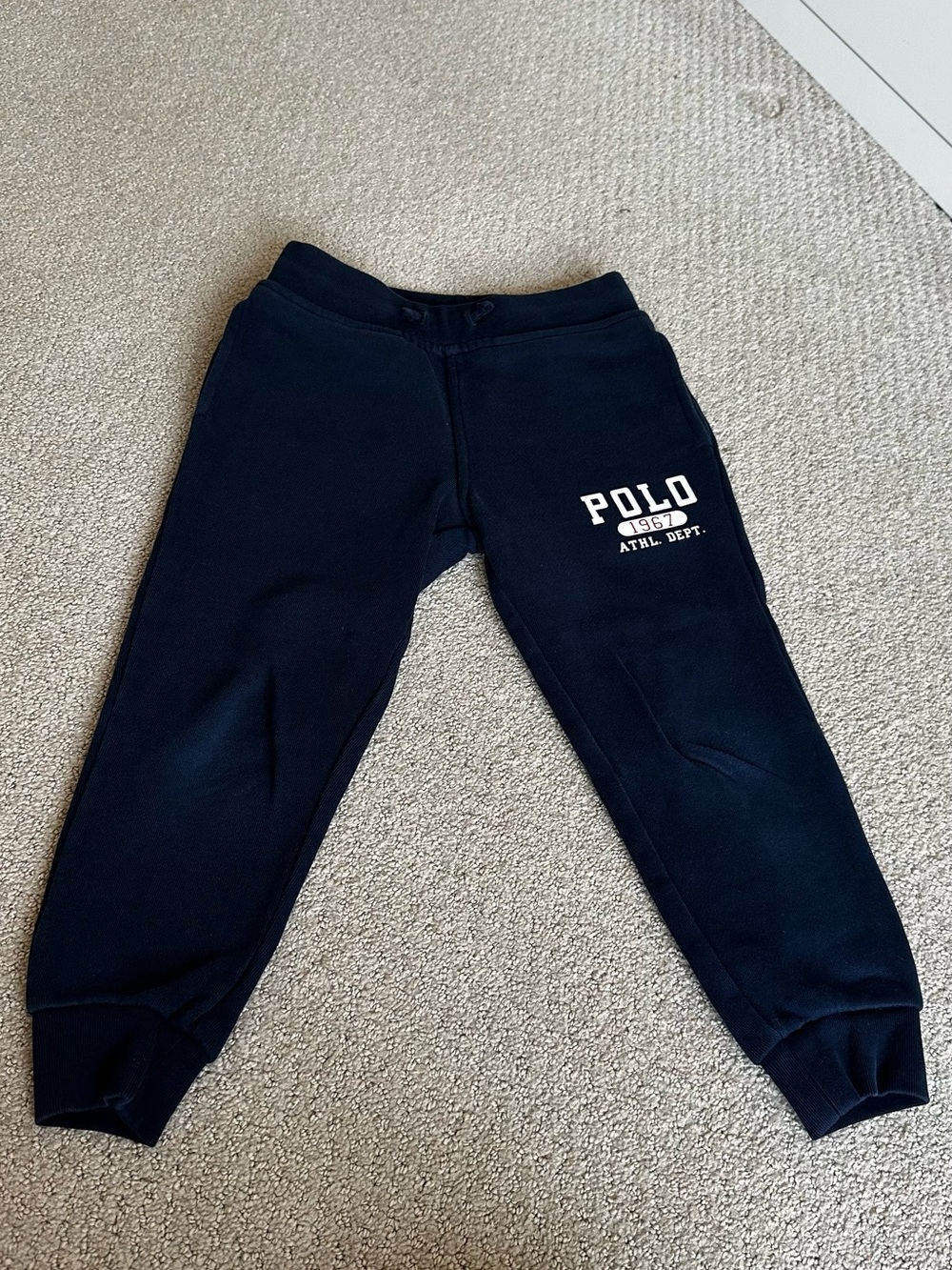 Polo by Ralph Lauren Navy Jogger Sweatpants with White Logo